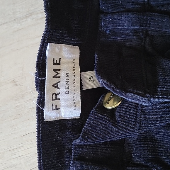 Frame Le High Straight in Navy Corduroy size 25 - Picture 2 of 9